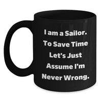 Load image into Gallery viewer, Funny Sailor Christmas Unique Gifts for Men, Black Coffee Mugs from Friends, Unique Christmas Unique Gifts for Sailor - Main
