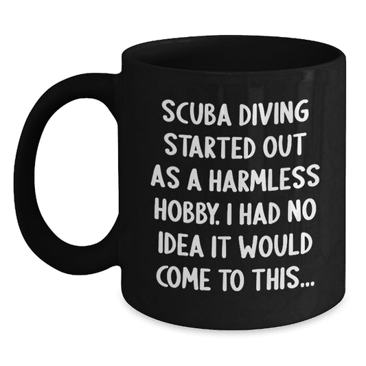 Scuba Diving Adventure Funny Gift Men Scuba Diving Black Coffee Mug Valentine's Unique - Main