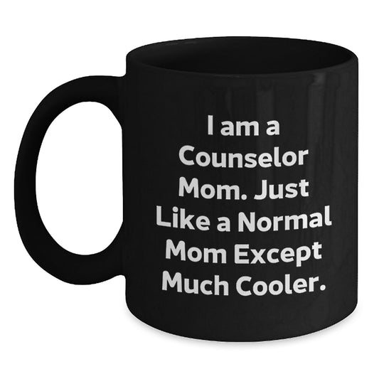 Funny Counselor Mom Gifts from Family for Birthday Unique Black Coffee Mug - Main