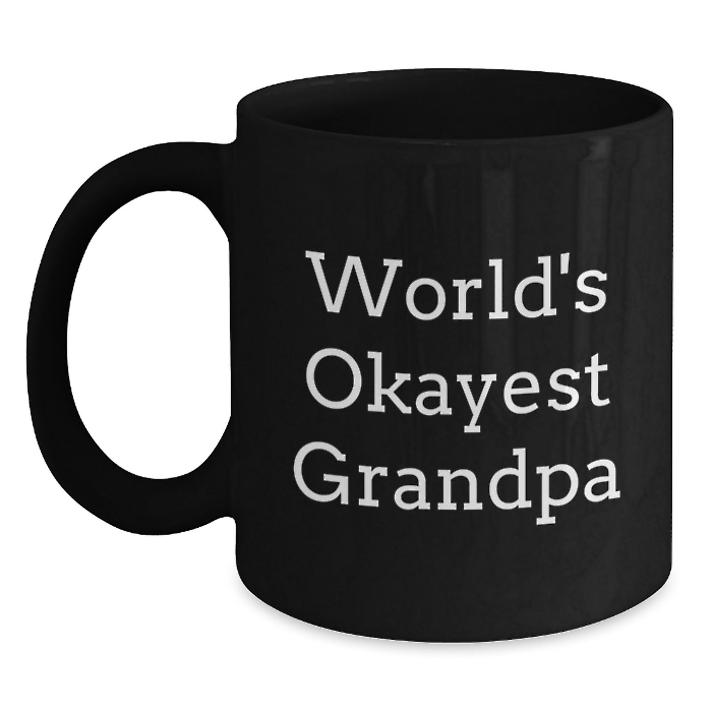 Funny Grandpa Gifts for Men, World's Okayest Grandpa Funny Black Coffee Mug, Birthday Unique Gifts from Grandpa to Grandpa - Main