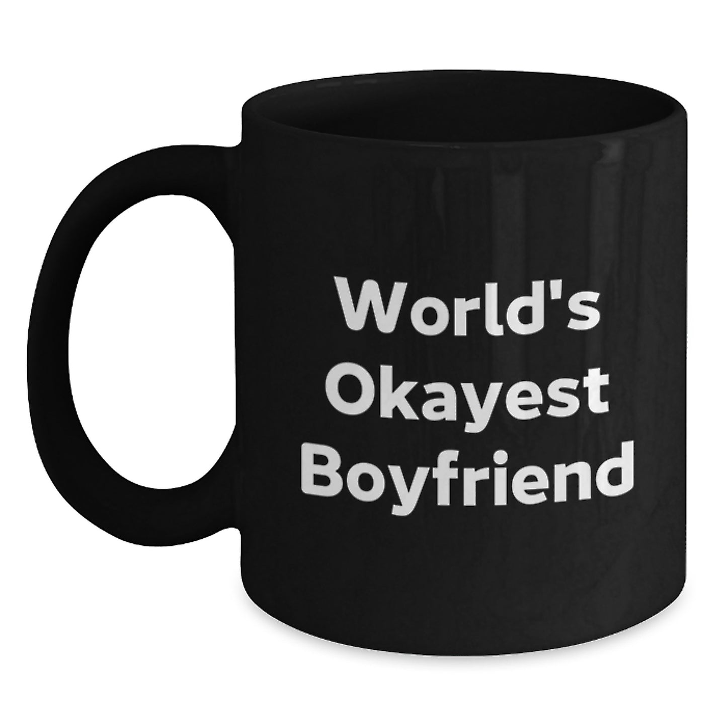 Funny Sweetheart Gifts from Men - World's Okayest Sweetheart Black Ceramic Coffee Mug for Sweetheart on Mother's Day - Main