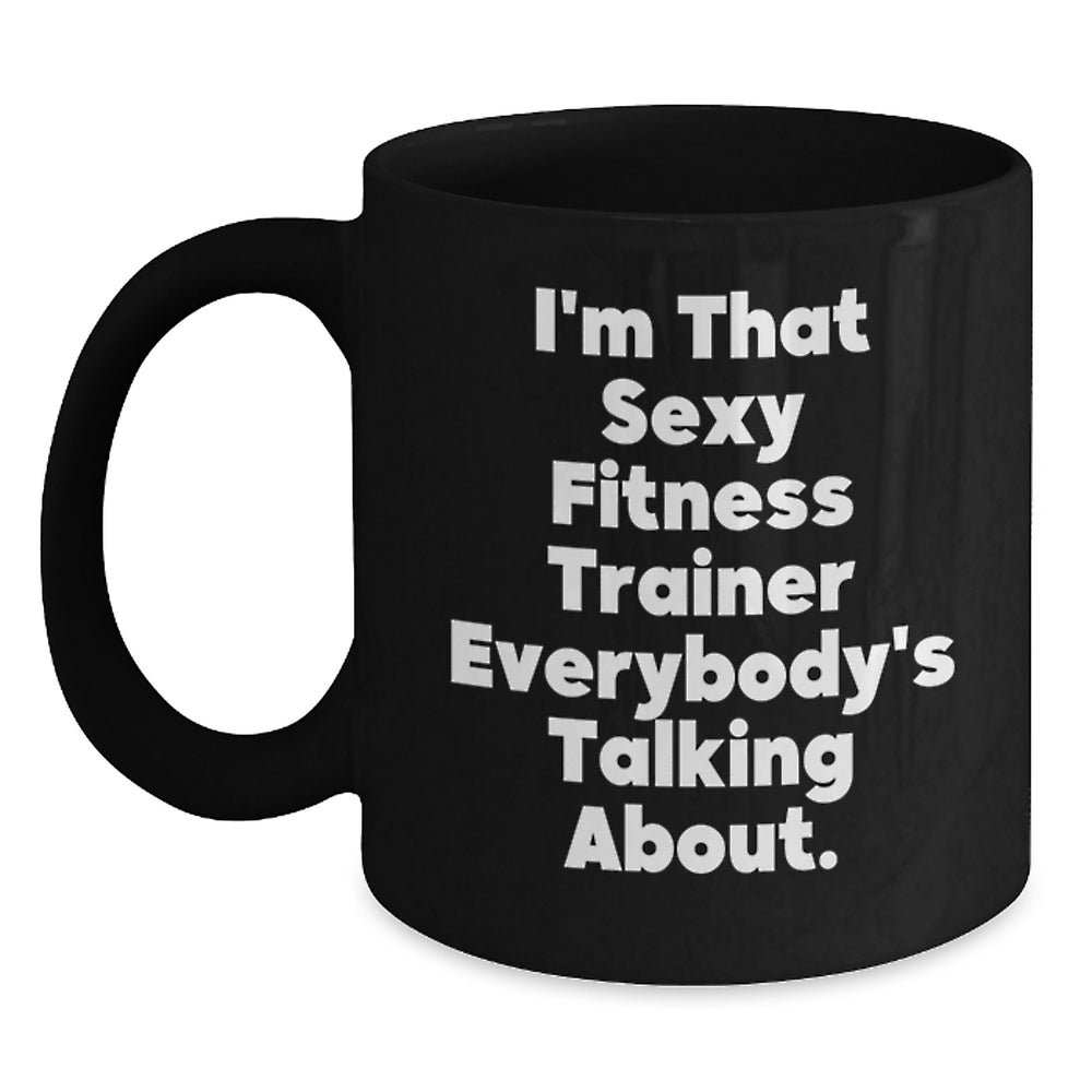 Fitness Trainer Gifts from Men for Women Funny Black Coffee Mug Christmas Unique Presents - Main