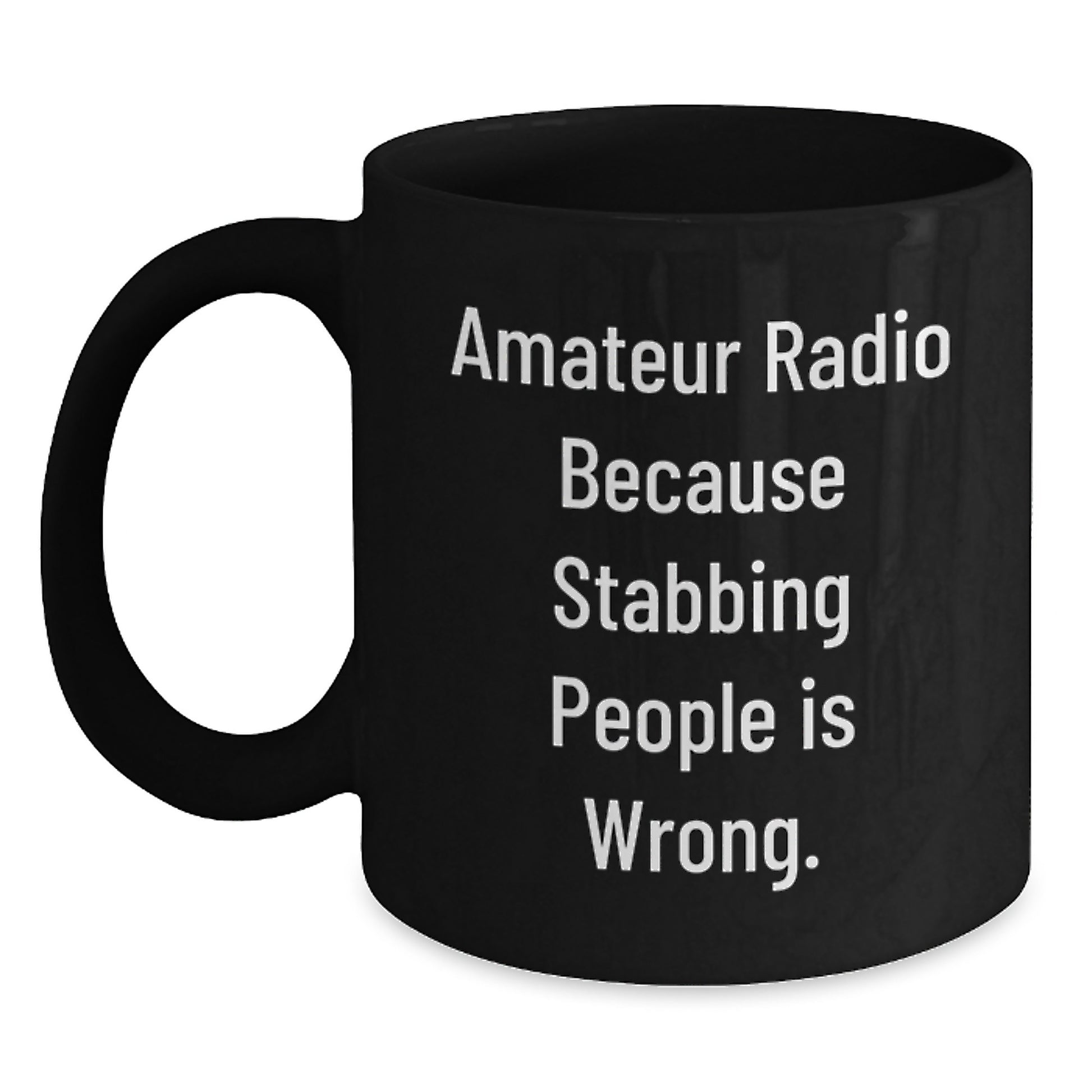 Funny Amateur Radio Gifts from Men to Women, Black Coffee Mug for Amateur Radio Enthusiasts - Valentine's Unique Gifts - Main