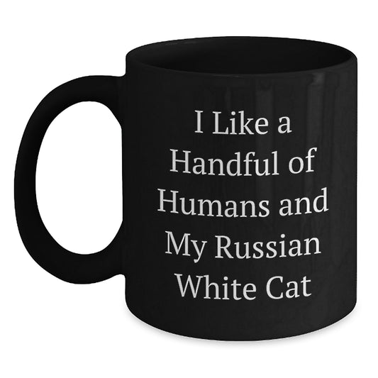 Funny Russian White Cat Lovers Gifts from Men, Unique Black Coffee Mugs for Women, Inspirational Russian White Cat Mom, Ideal Gift Ideas for Mother's Day - Main