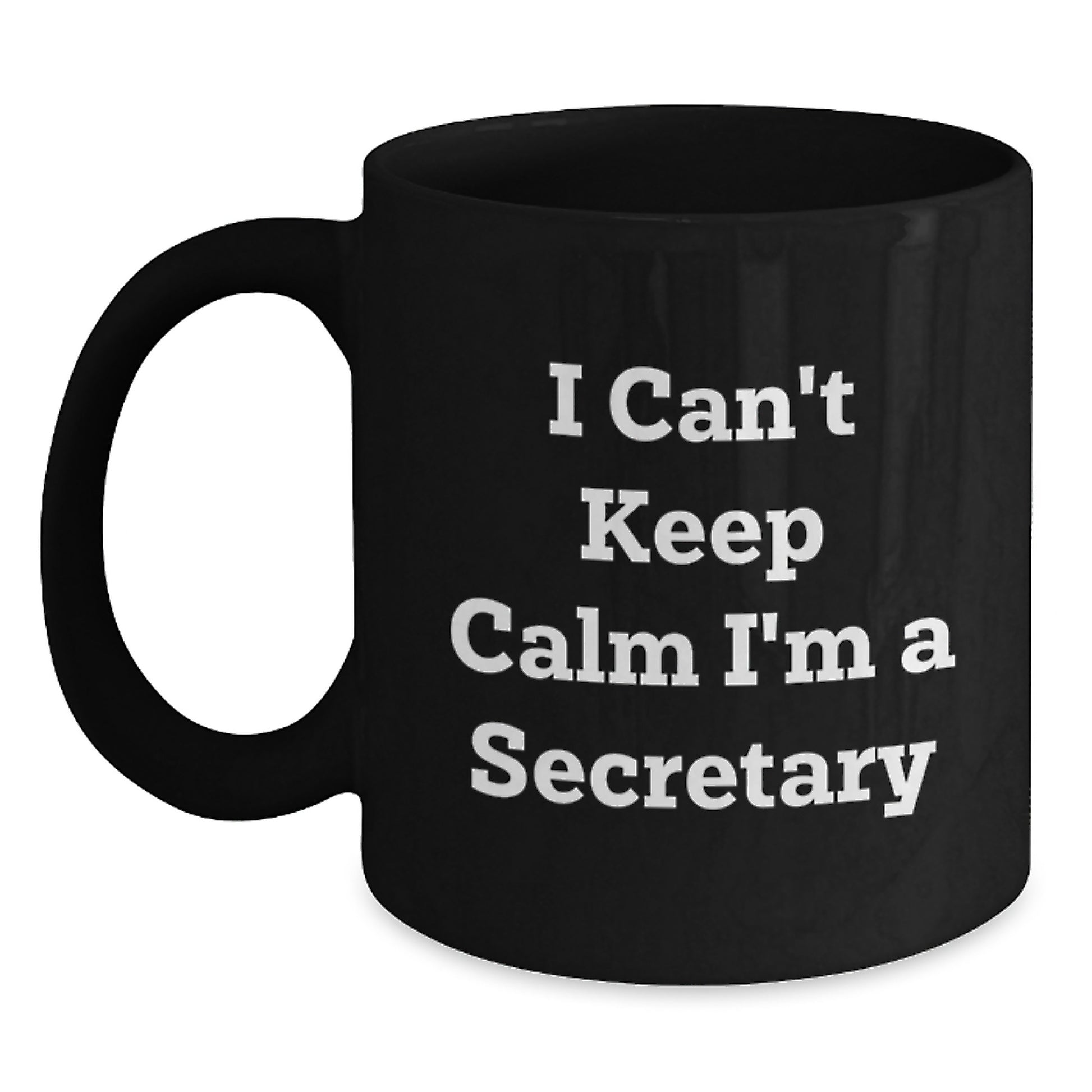 Funny Secretary Gifts from Friends - I Can't Keep Calm, Secretary Birthday Unique Gifts, Black Coffee Mug - Main