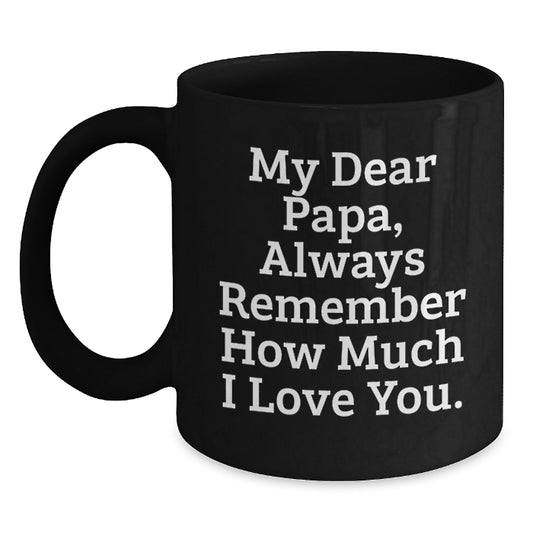 Funny Papa Black Coffee Mug Gifts for Papa on Father's Day, Gifts from Women to Papa, Black Ceramic Mug with 11oz or 15oz Capacity - Main