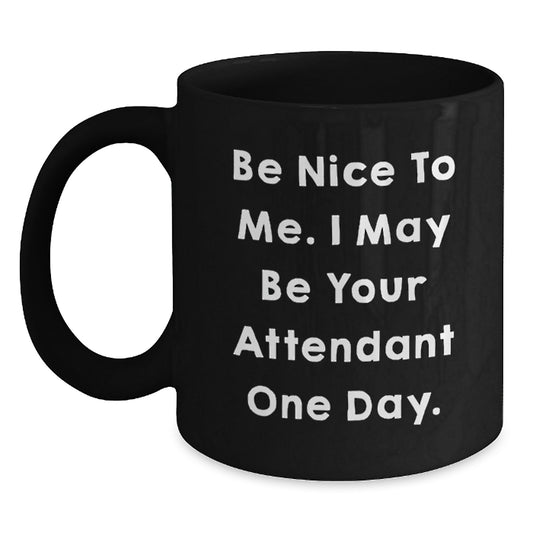 Funny Attendant Gifts for Men from Friends on Father's Day Unique Black Coffee Mugs - Main