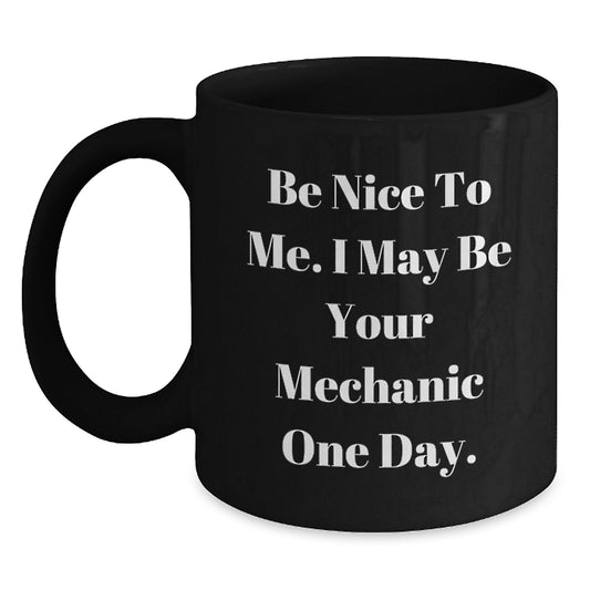 Funny Mechanic Gifts for Father's Day Unique Black Coffee Mugs from Son Gifts to Mechanic Dad - Main