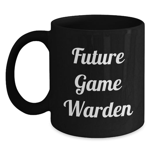 Future Game Warden Inspirational Gifts from Friends for Men, Funny Black Coffee Mug for Graduation Unique Gifts, Ceramic Mug 11oz or 15oz - Main