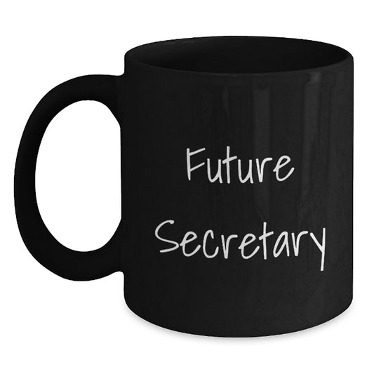 Funny Secretary Gifts for Future Secretary, Black Coffee Mug for Graduation Unique Gifts from Men to Women, Friends or Family - Main