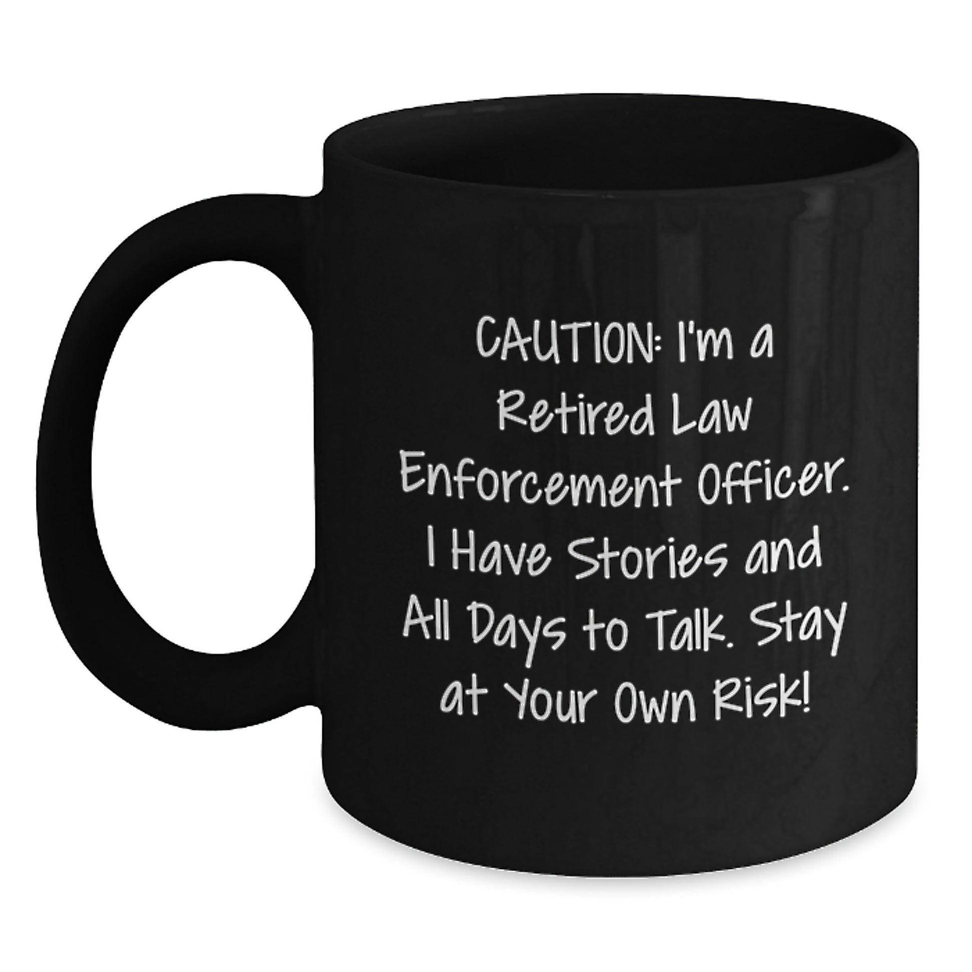 Law Enforcement Officer Keepsake Black Coffee Mug for Him Birthday Gift - Main