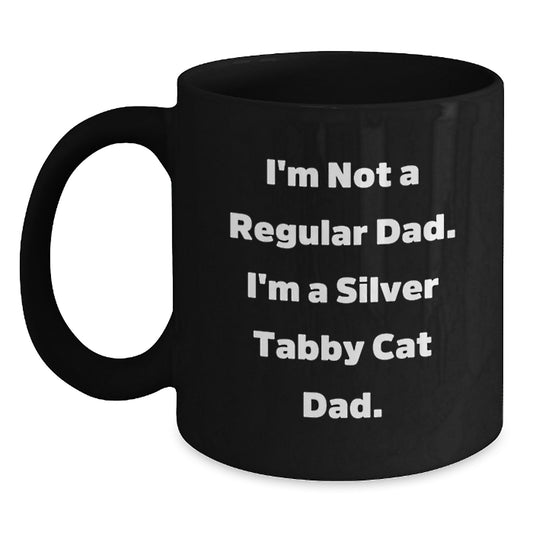 Funny Silver Tabby Cat Dad Gifts for Men Graduation Unique Mugs from Friends and Family - Main