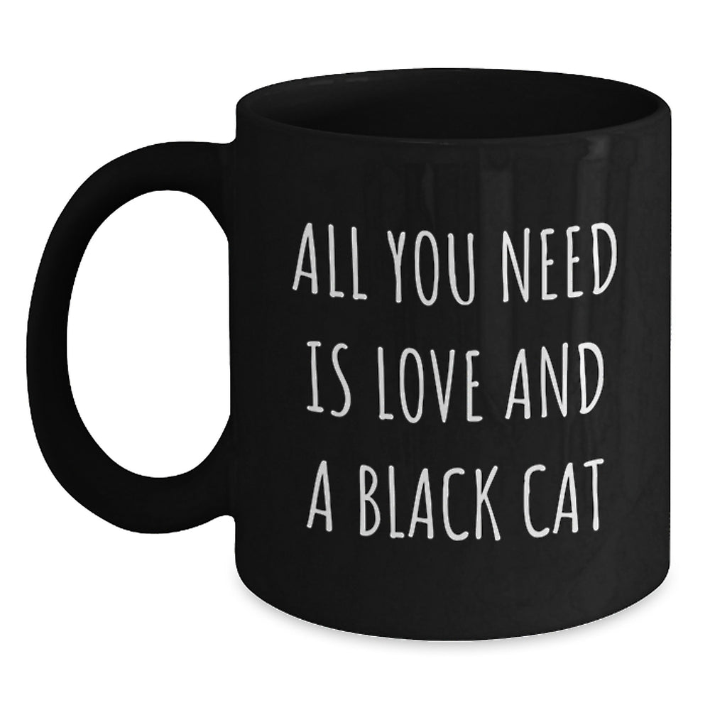 Funny Black Cat Quotes Gifts from Friends and Family, Black Coffee Mug, Christmas Unique - Main