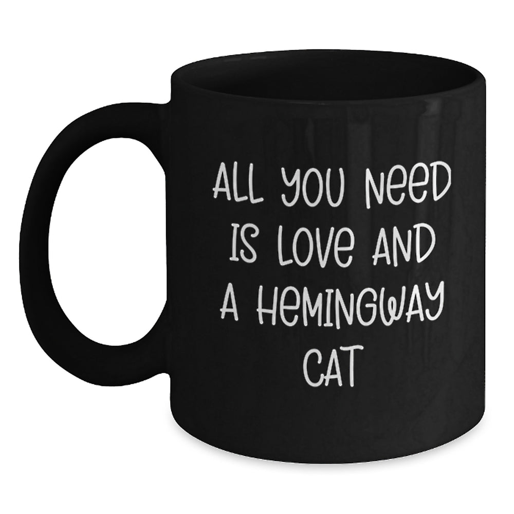 Funny Hemingway Cat Quotes Black Coffee Mug Gifts from Men to Friends - Main