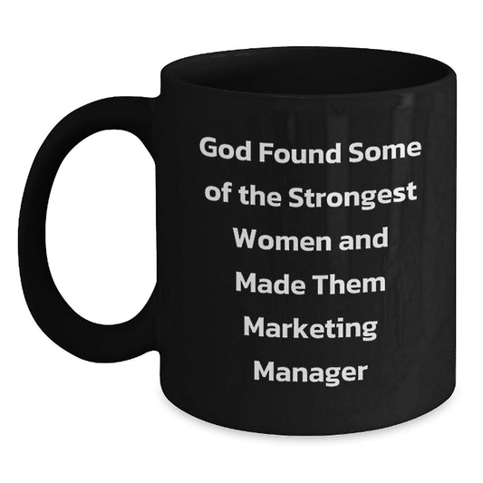 Funny Marketing Manager Gifts from Friends, Marketing Manager Black Coffee Mug, Unique Graduation Gifts - Main