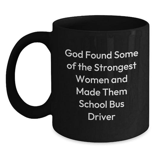 Funny School Bus Driver Gifts from Friends, Unique Black Coffee Mugs for School Bus Drivers, Inspirational Graduation Unique Gifts - Main