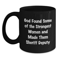 Load image into Gallery viewer, Funny Sheriff Deputy Christmas Unique Gifts for Men Women from Friends Coworkers Family - Black Coffee Mug - Main
