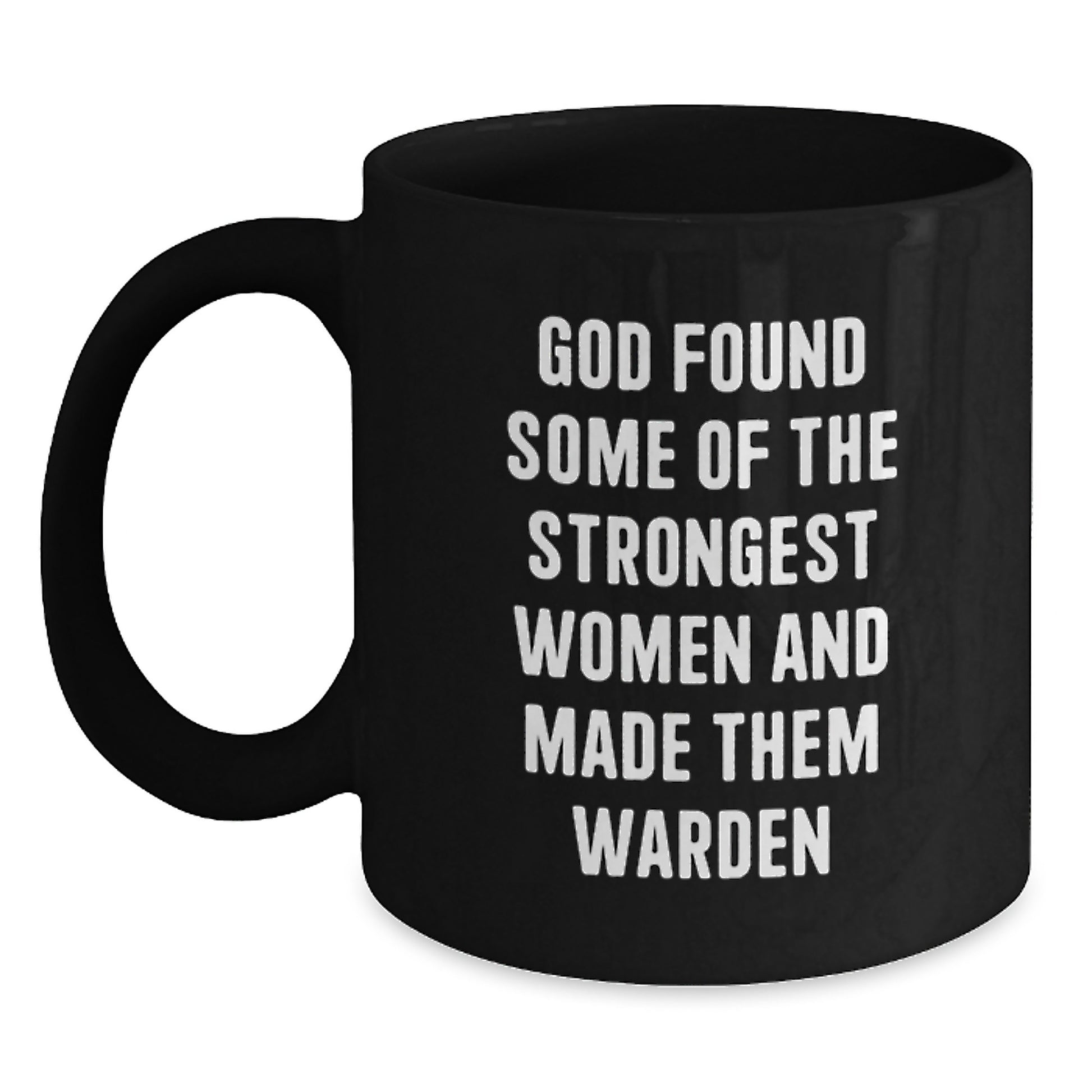 Warden Keepsake Ceramic Black Coffee Mug for Him Birthday Gift 11oz - Main