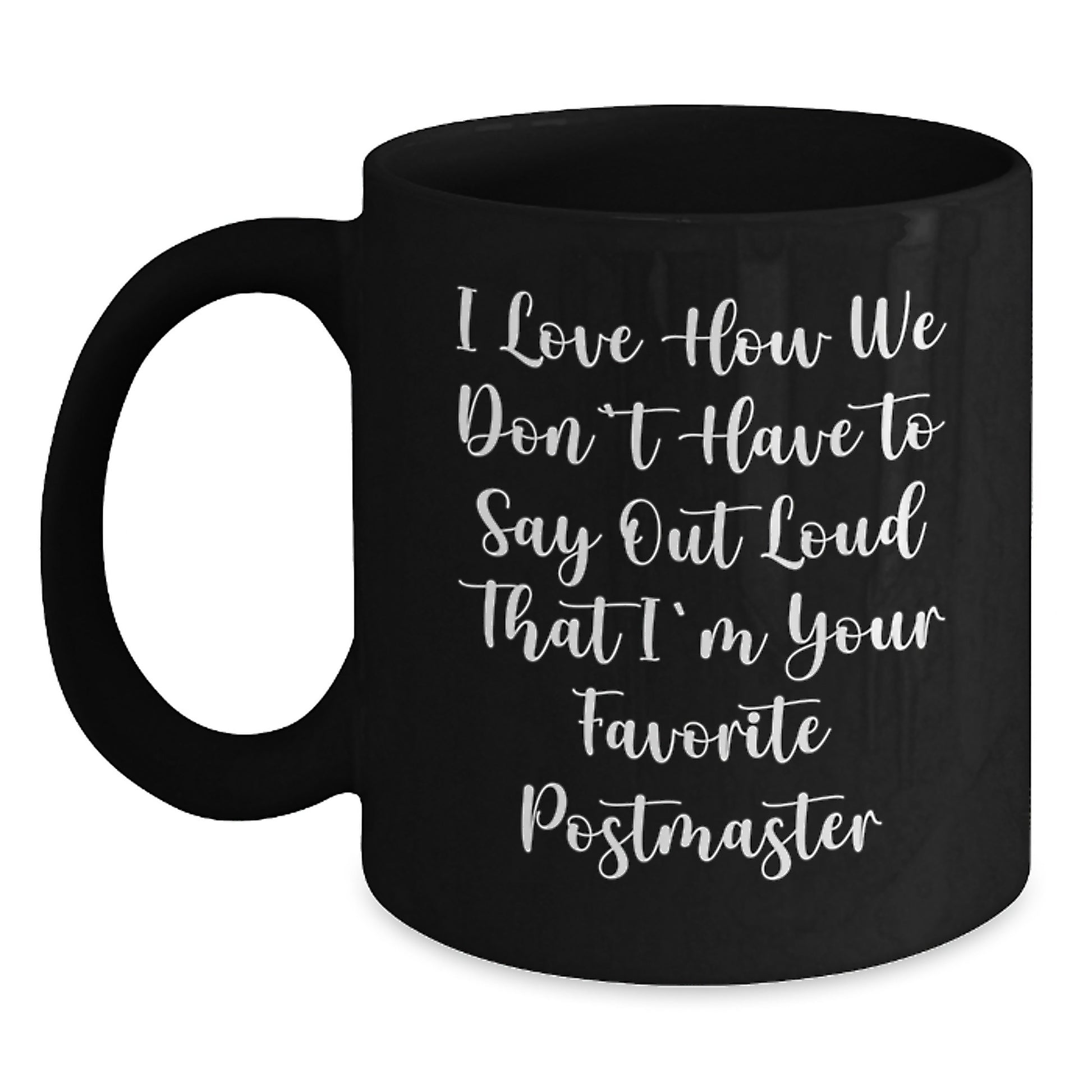 Funny Postmaster Black Coffee Mug Gifts from Friends for Graduation Unique Celebration - Main