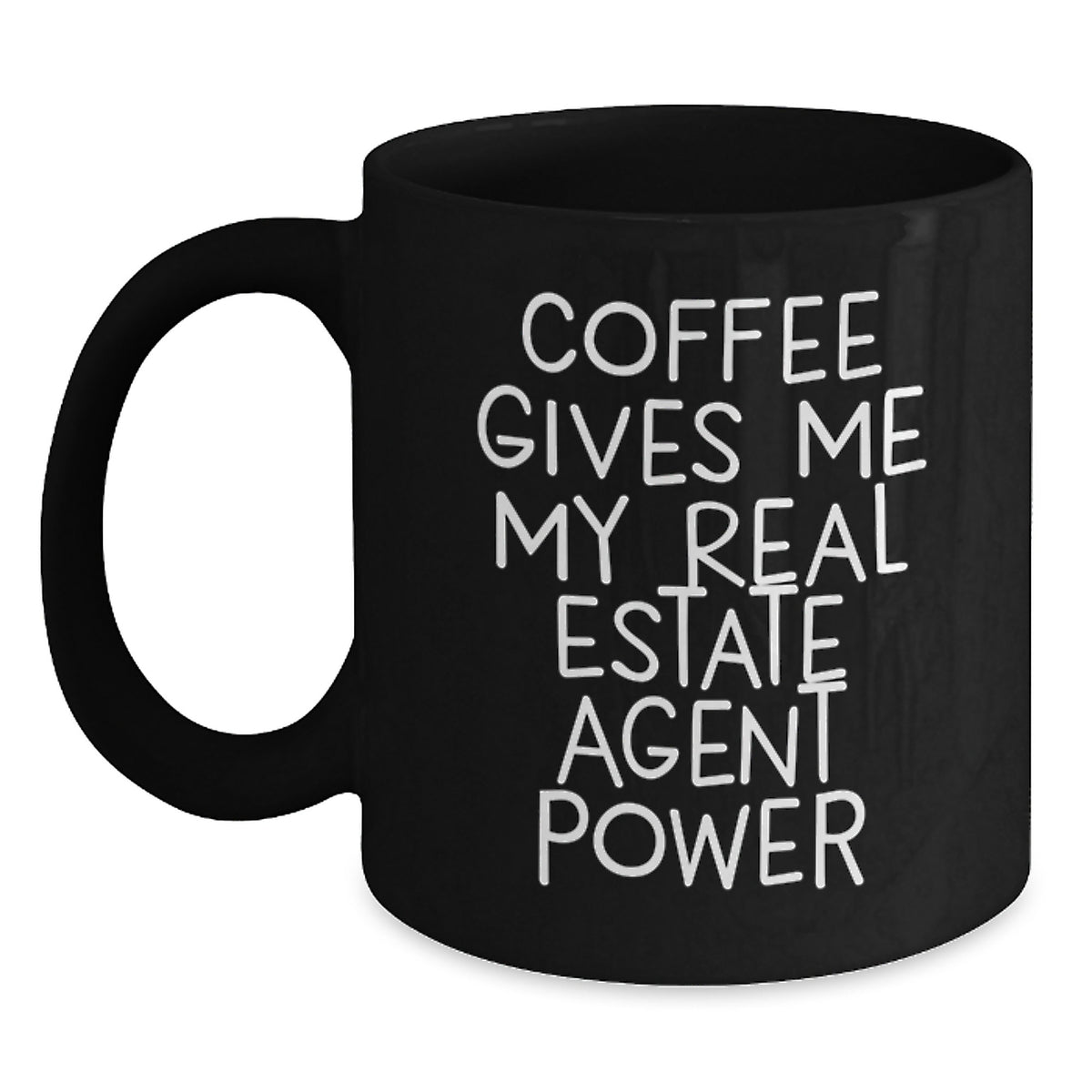 Funny Real Estate Agent Gifts for Christmas - Black Coffee Mug - Gifts from Coworkers for Real Estate Agent Friends - Main