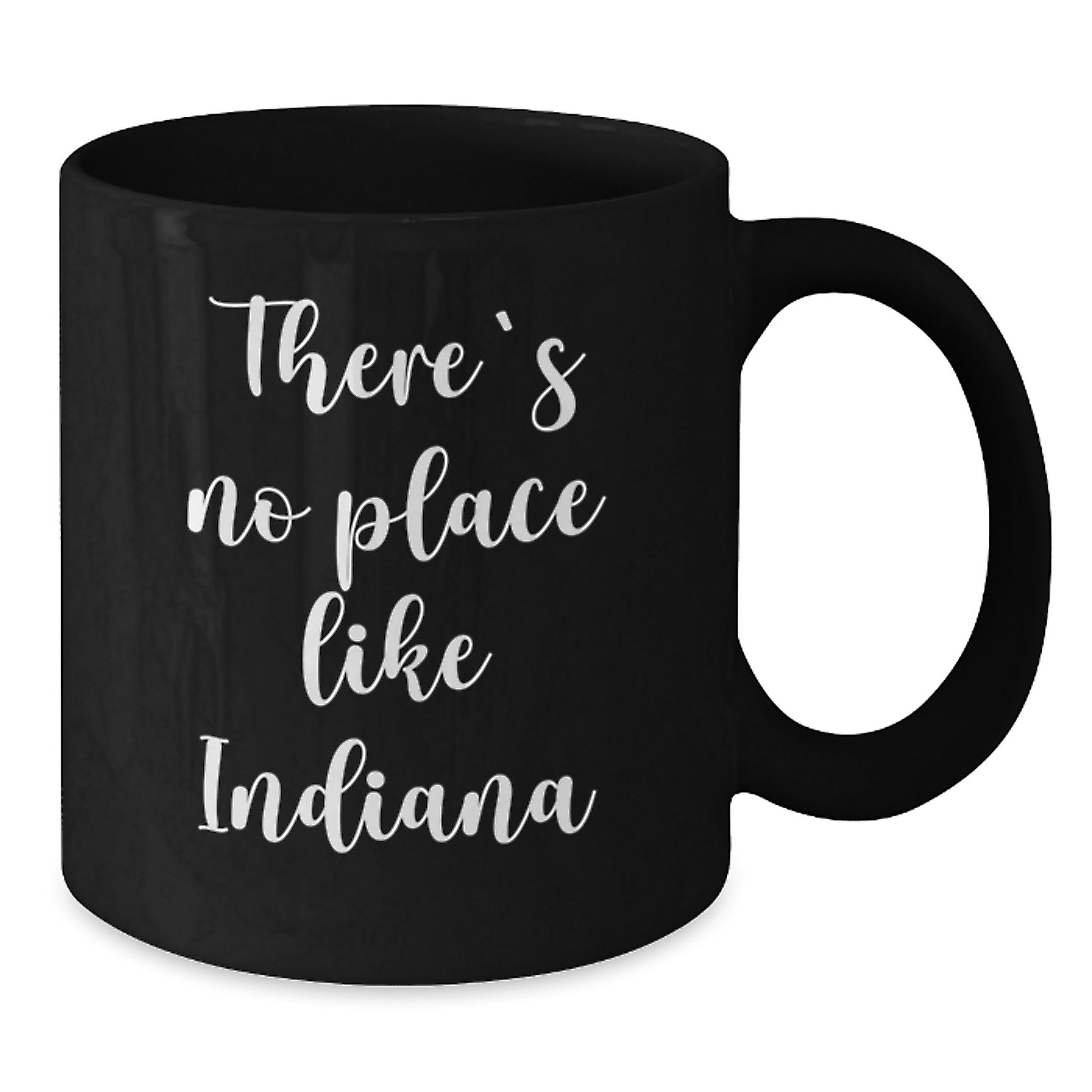 Funny Indiana Gifts for Graduation, There's No Place Like Home Black Coffee Mug, Perfect for Friends from Indiana - Additional