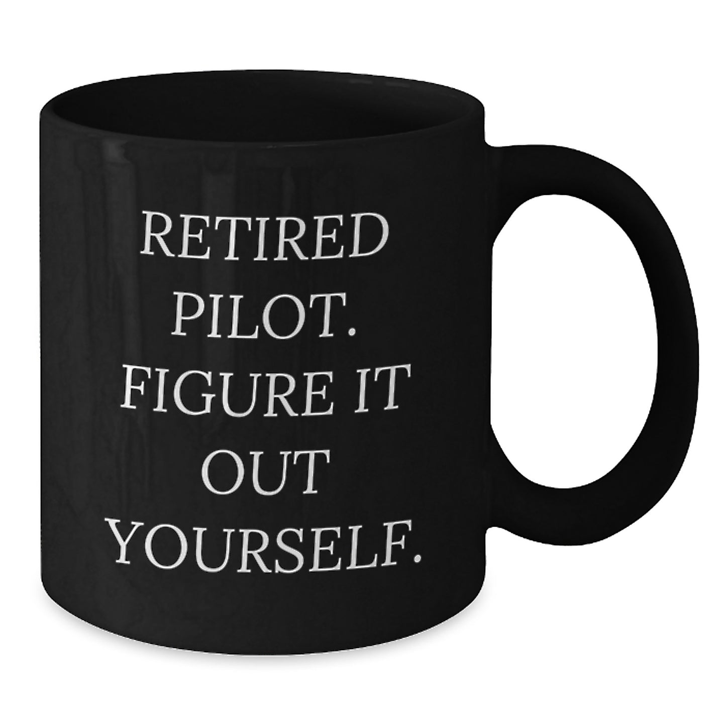 Pilot Keepsake Black Coffee Mug for Him Retired Pilot Birthday Gift - Additional