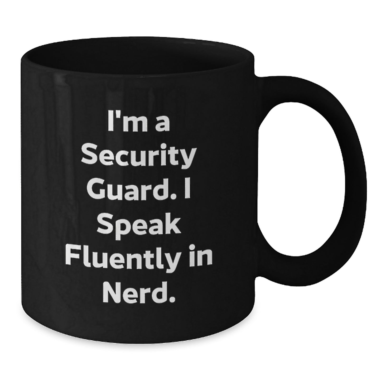 Security Guard Funny Mugs Gifts from Friends for Men, Black Ceramic Coffee Mug, 'I Speak Fluently In genius' Quote, Graduation Unique Gifts - Additional