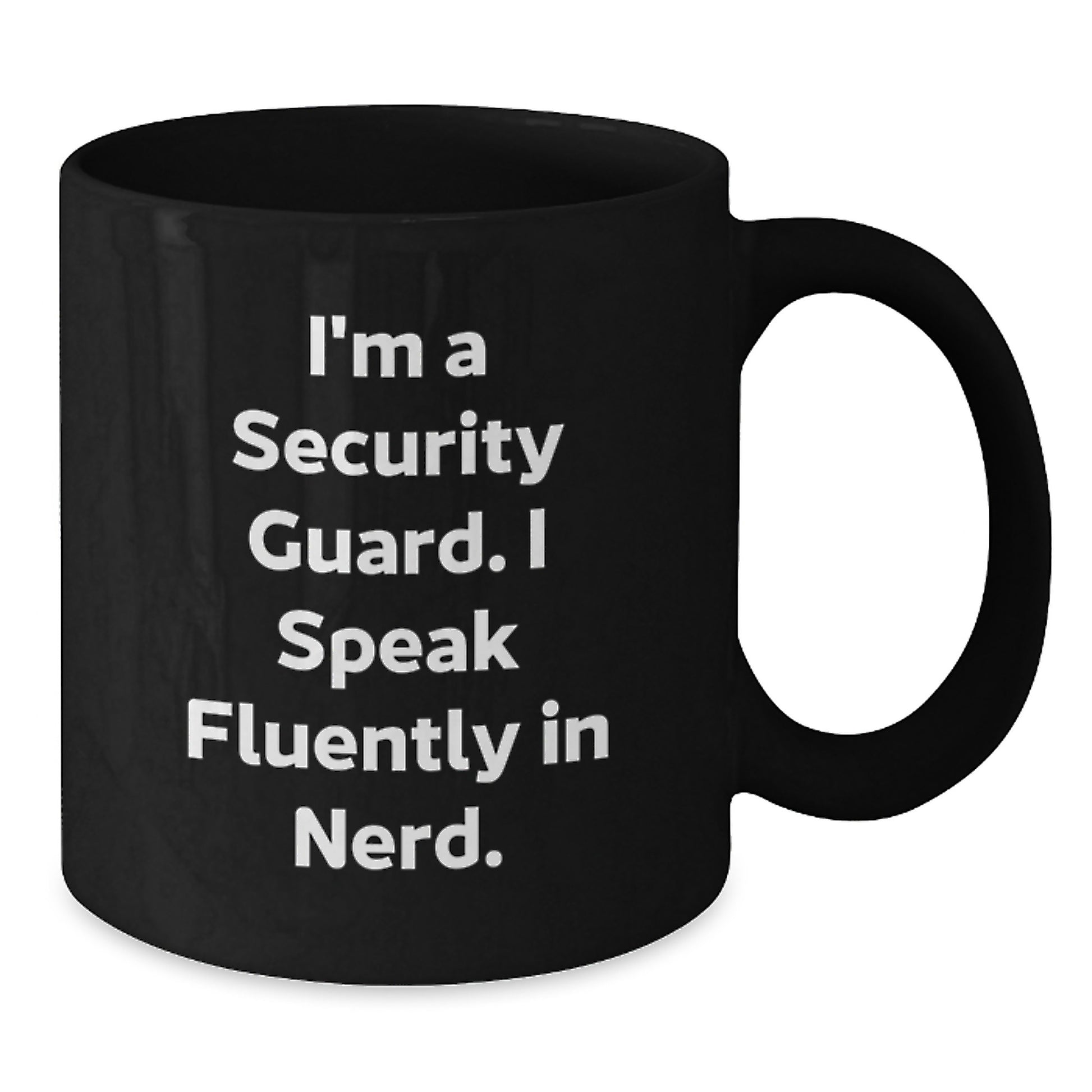 Security Guard Funny Mugs Gifts from Friends for Men, Black Ceramic Coffee Mug, 'I Speak Fluently In genius' Quote, Graduation Unique Gifts - Additional
