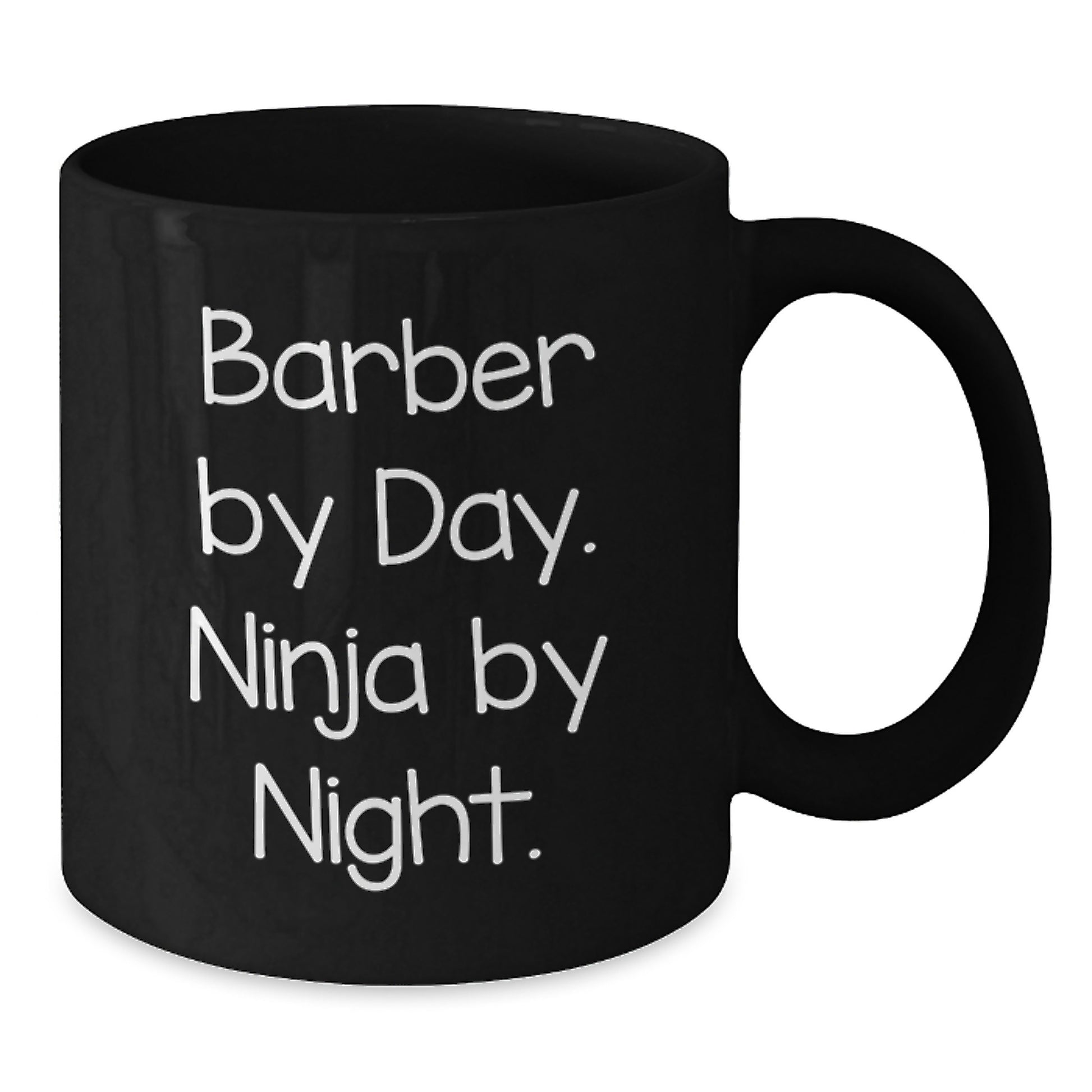Funny Barbers Gifts for Men from Barber By Day. Ninja By Night. Black Coffee Mugs - Valentine's Unique Ideas - Additional