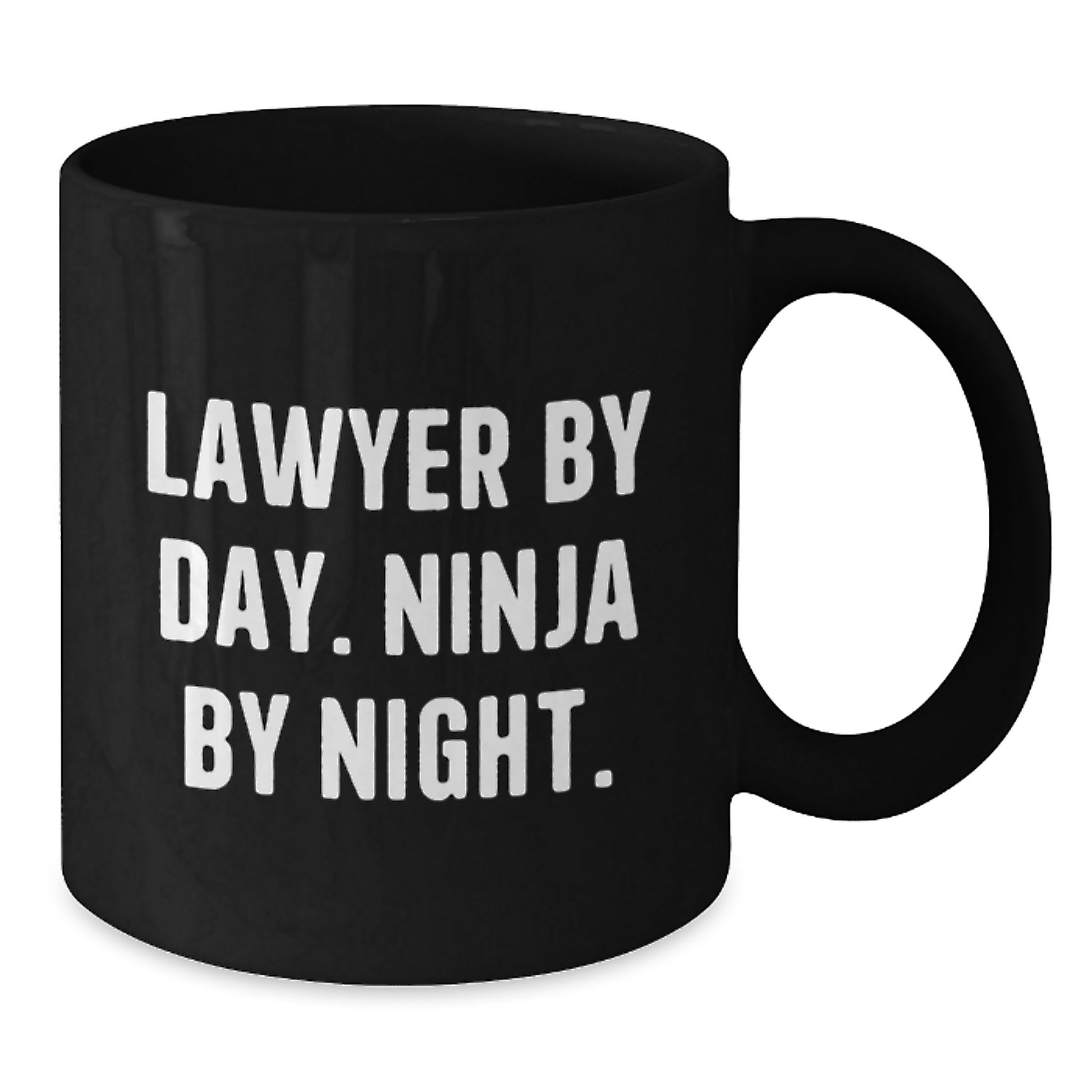 Funny Lawyer Gifts from Friends, Unique Black Coffee Mug for Lawyer Men, By Day Ninja Night - Additional