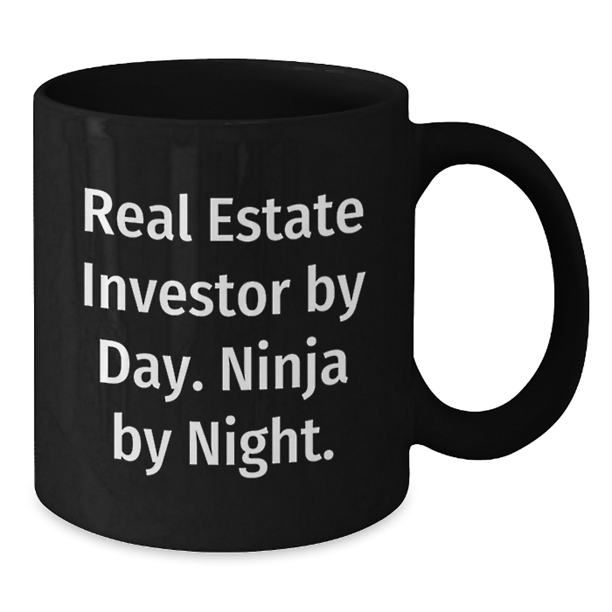 Funny Real Estate Investor Gifts for Birthday, Men - Real Estate Investor By Day. Ninja By Night. Black Coffee Mug - Additional