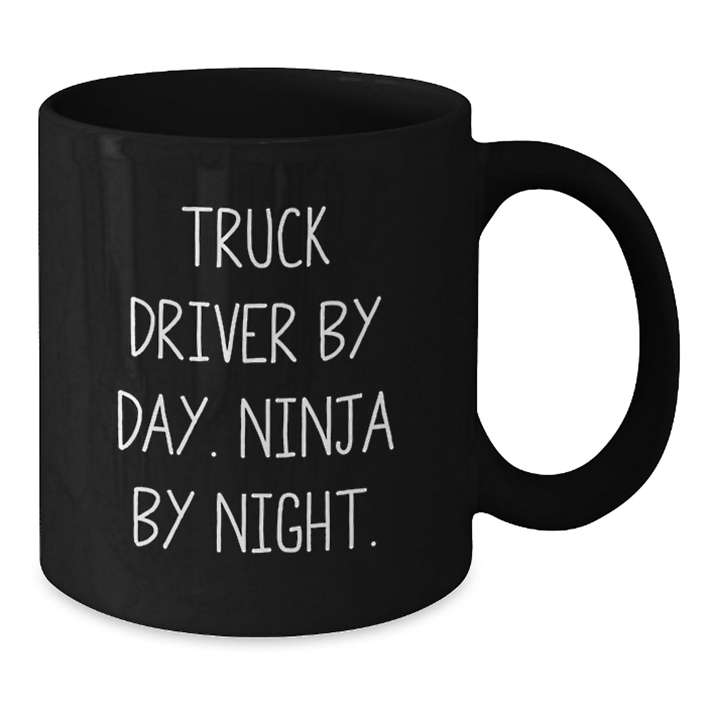 Truck Driver Gifts Unique, Funny Black Coffee Mug By Day Ninja By Night, Perfect for Men, Women, Friends, Family - Graduation Unique Gifts from Coworkers, Family Members - Additional