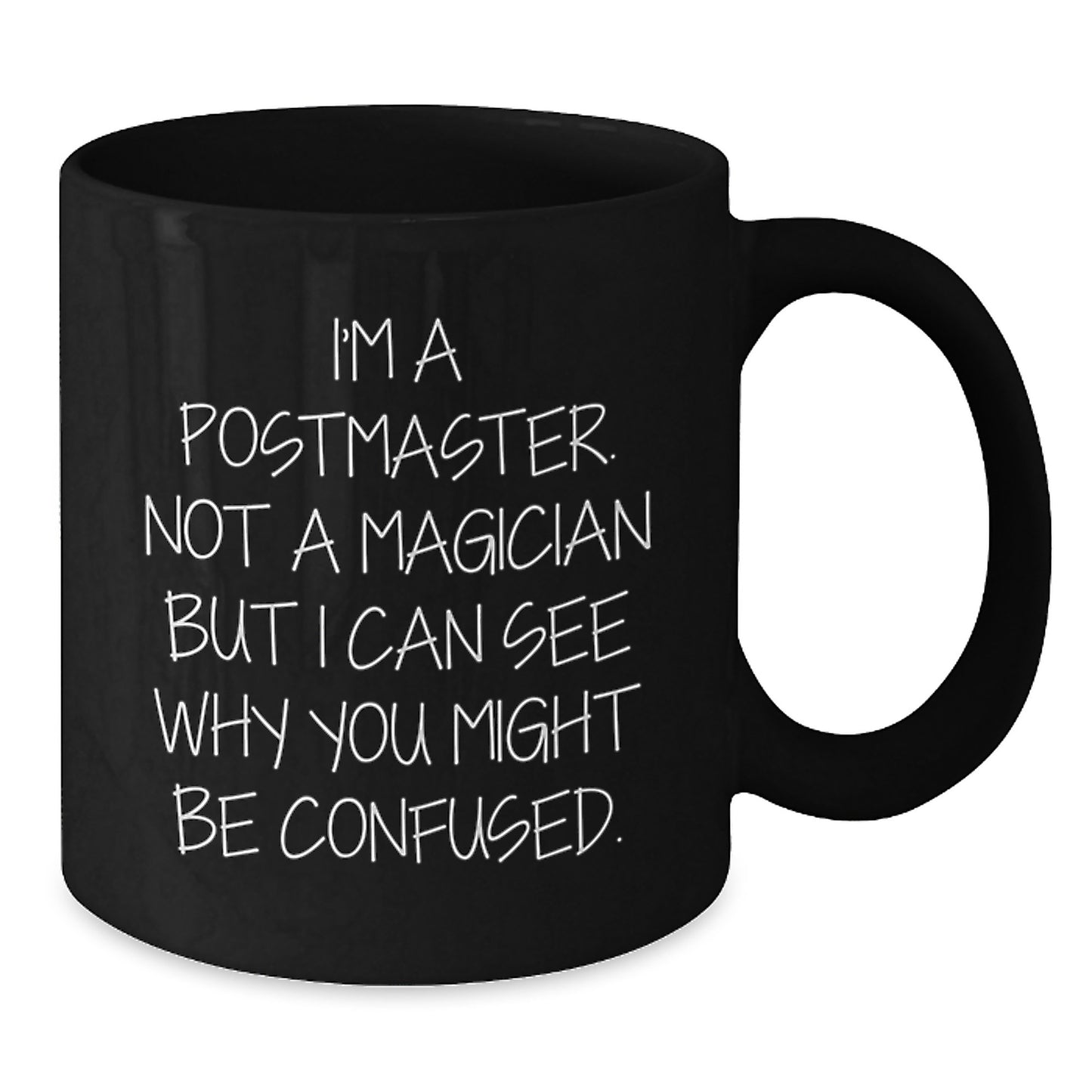 Postmaster Keepsake Black Coffee Mug for Him Birthday Gift 11oz Ceramic - Additional