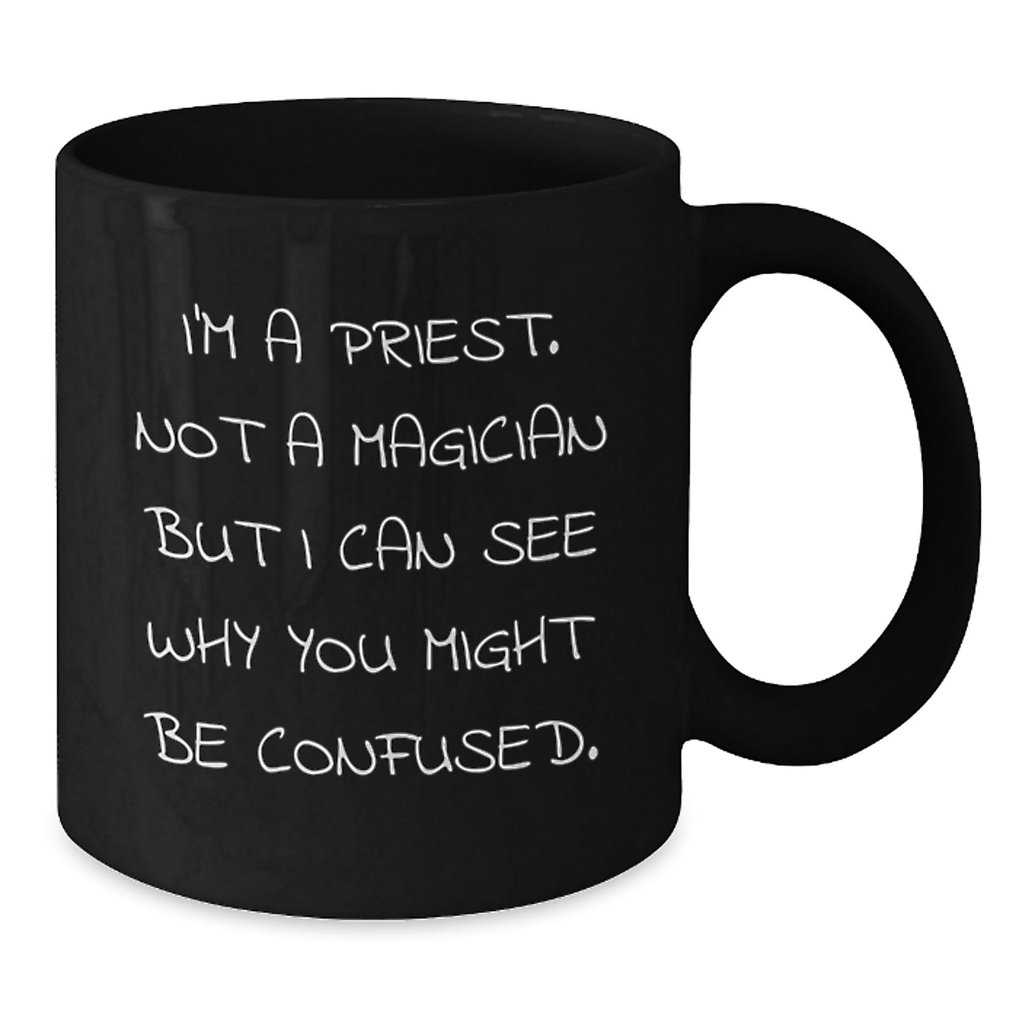 Priest Keepsake Black Coffee Mug for Him 11oz Ceramic Birthday Gift - Additional