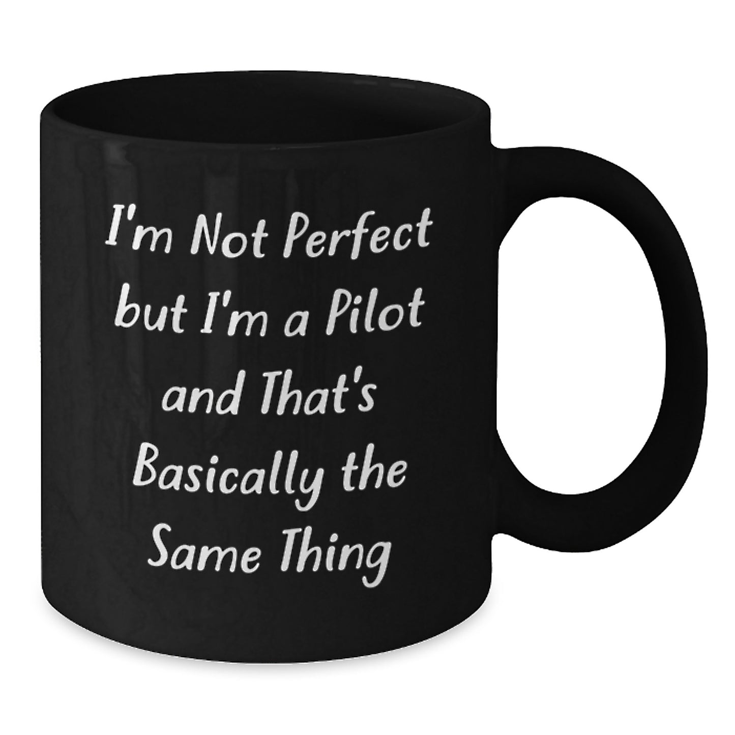 Quirky Pilot Mug for Friends Birthday Gift – Keepsake Black Coffee Mug - Additional