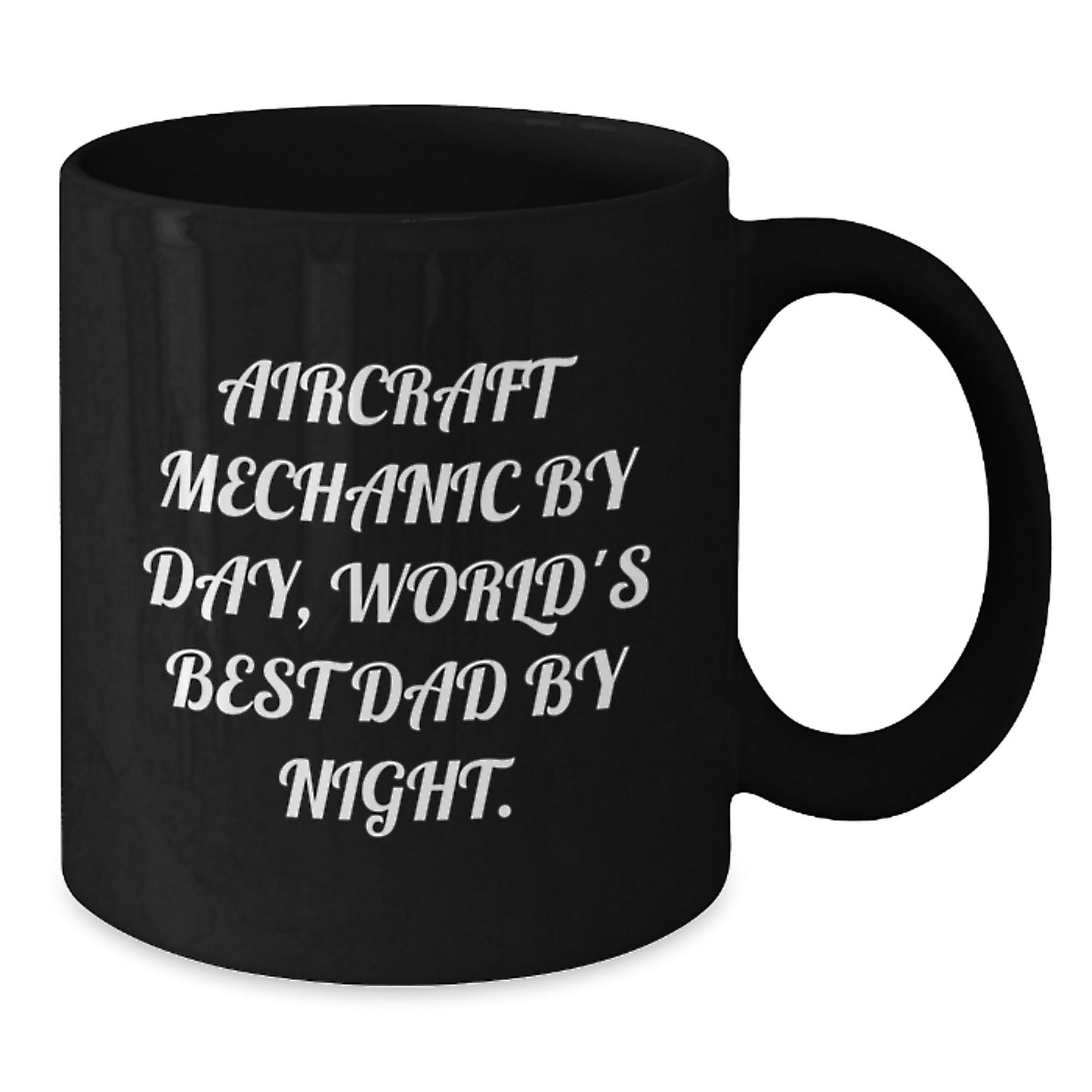 Aircraft Mechanic Keepsake Black Ceramic Mug for Him – Birthday Gift - Additional