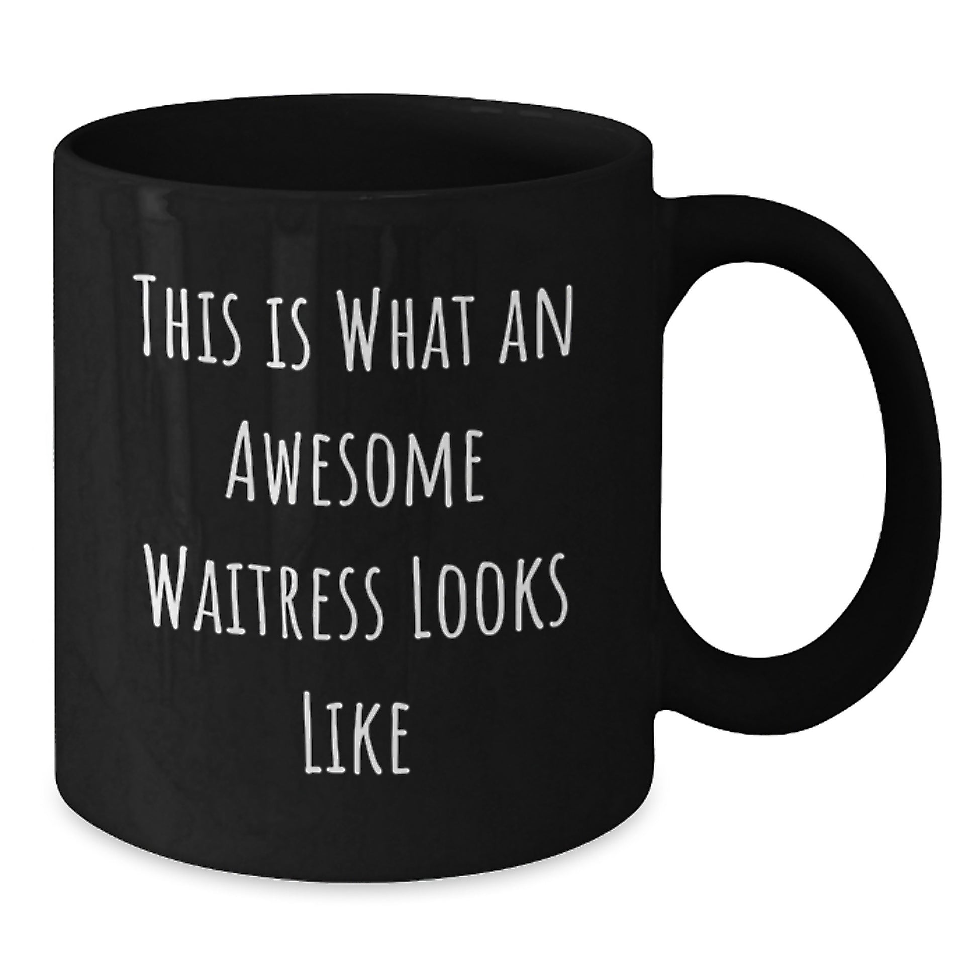 Funny Waitress Gifts from Friends - Cute This Is What An Awesome Waitress Looks Like Black Coffee Mug for Birthday Unique Gifts - Additional