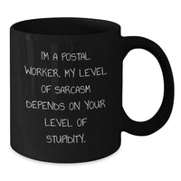Load image into Gallery viewer, Funny Postal Worker Gifts from Friends, Christmas Unique Mugs for Postal Workers, Black Coffee Mug for Men - Additional
