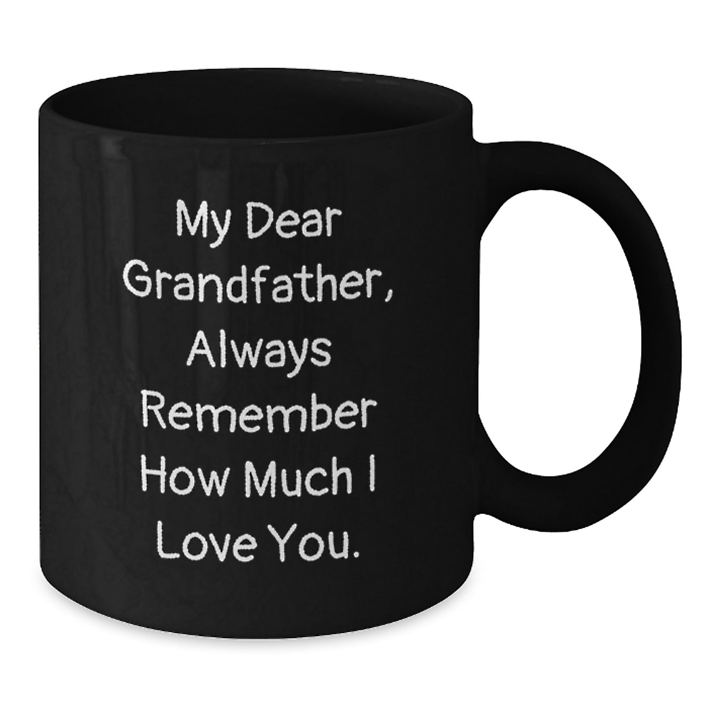 Funny Grandfather Gifts from Family Members, Unique Black Coffee Mugs with Always Remember How Much I Love You Quote for Grandfather on Father's Day, Black Coffee Mug - Additional