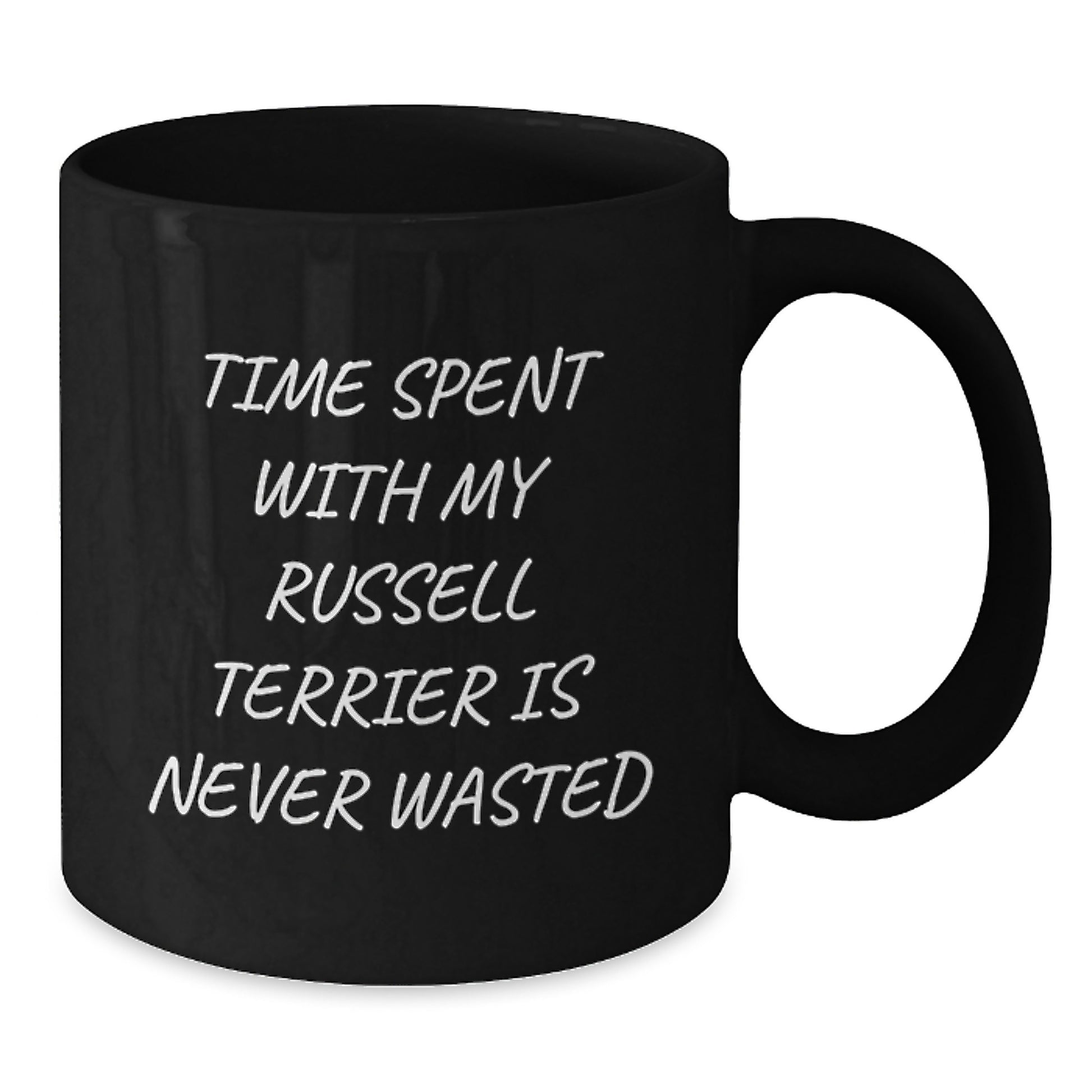 Funny Russell Terrier Dog Gifts from Friends for Birthday - Russell Terrier Dog Black Coffee Mug - Additional