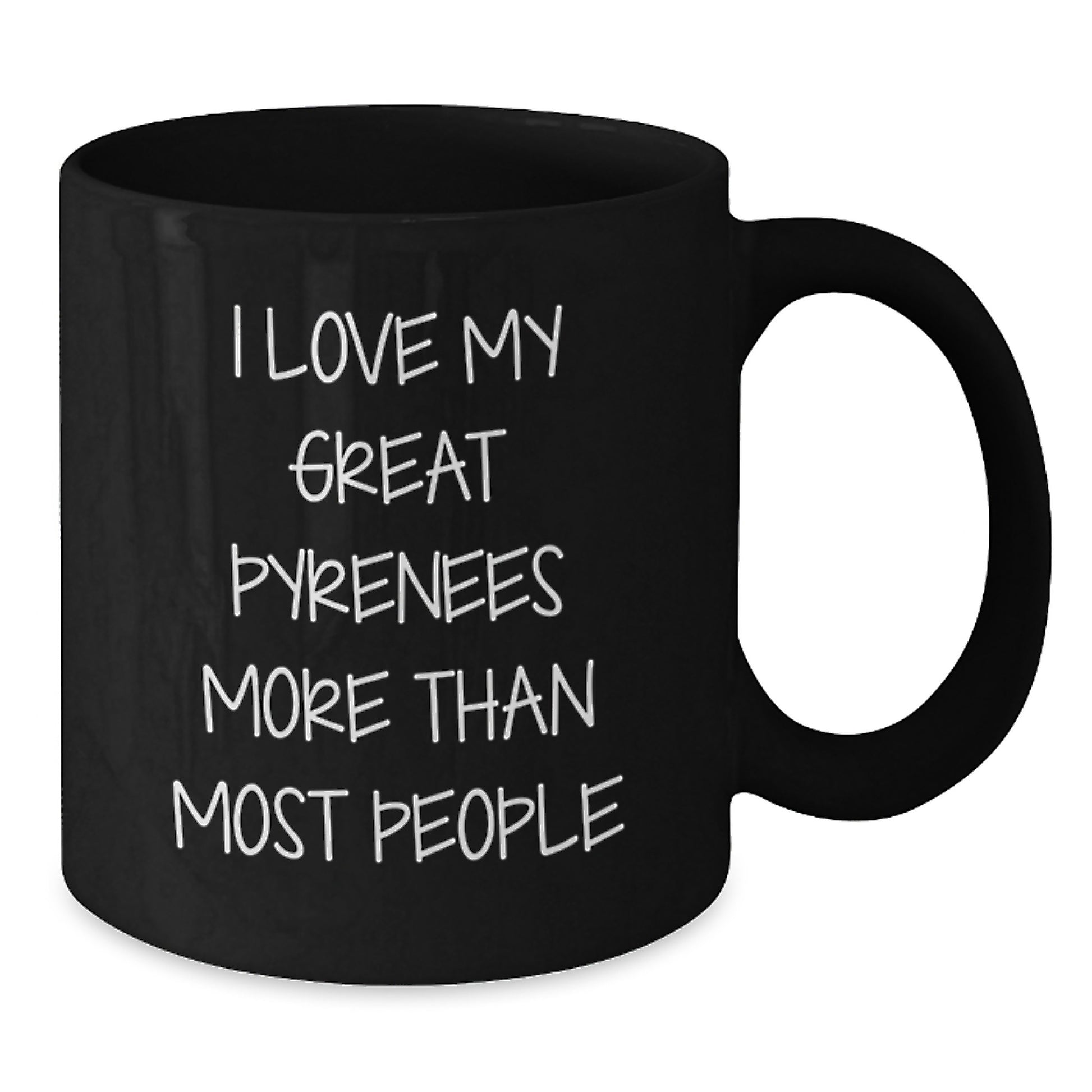 Funny Great Pyrenees Dog Lover Gifts from Friends for Birthday, Black Coffee Mug, I Love My Great Pyrenees More Than Most People - Additional