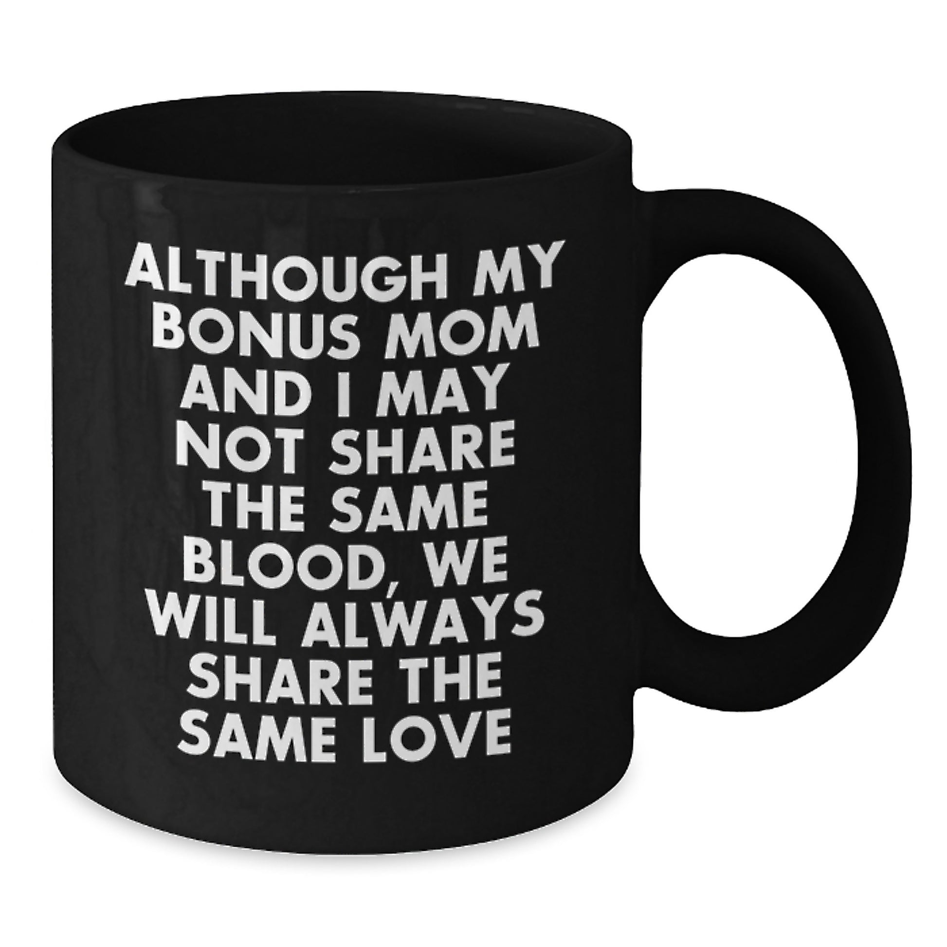 Warm Wishes for Bonus Mom on Graduation - Black Coffee Mug with Inspirational Quote, Gifts from Family, Perfect for Bonus Mom Gifts - Additional