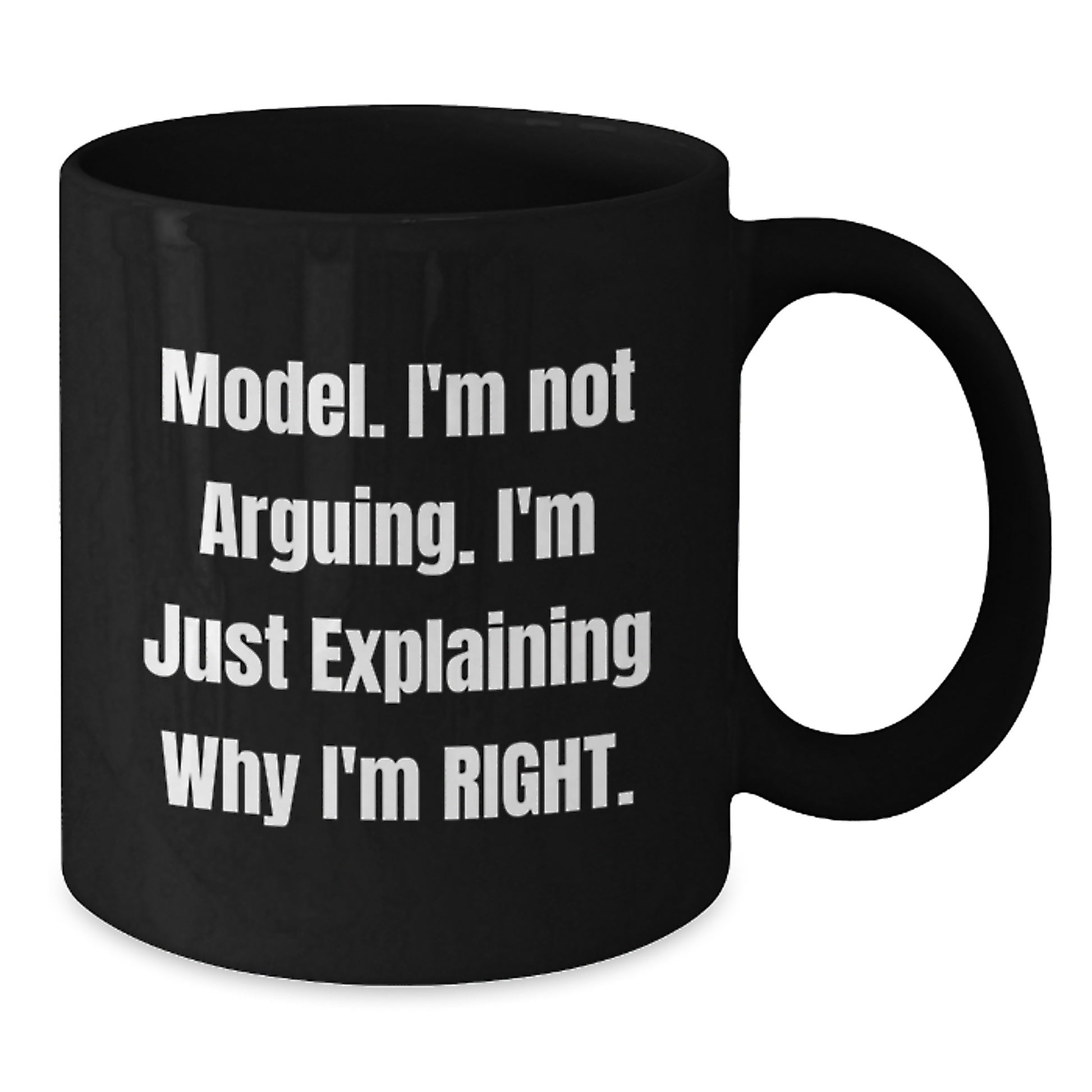 Funny Model Gifts, 'I'm Not Arguing. I'm Just Explaining Why I'm Right.' Black Coffee Mug for Birthday Unique Gifts from Friends - Additional