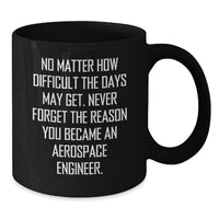 Load image into Gallery viewer, Funny Aerospace Engineer Gifts for Men Women Friends Coworkers Family - Black Coffee Mug with Inspirational Quote - Additional
