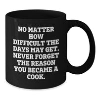 Load image into Gallery viewer, Funny Inspirational Cook Gifts for Him, Custom Black Coffee Mug, Gifts from Men to Cook, Perfect for Christmas Unique Gifts - Additional
