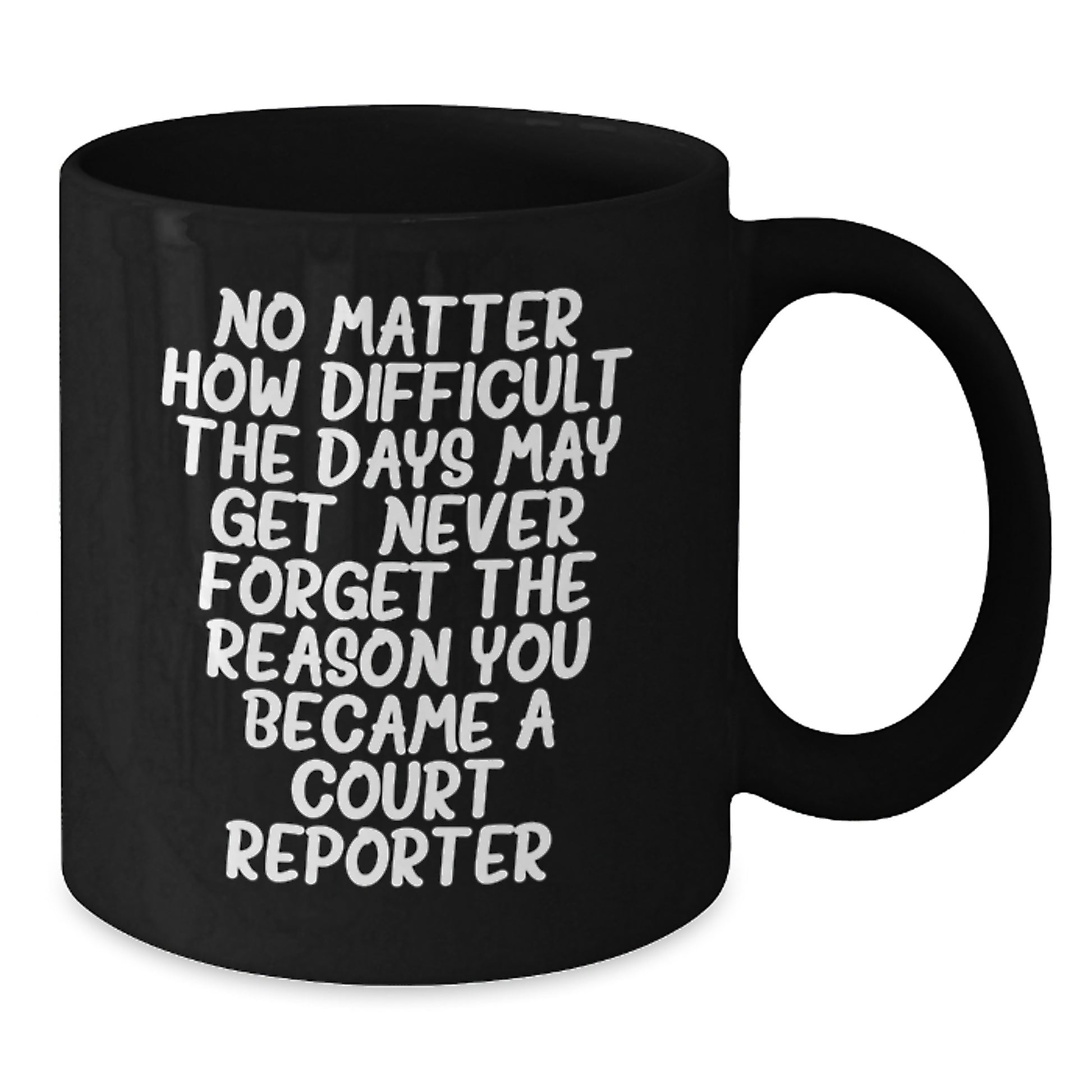 Court Reporter Inspirational Christmas Unique Gifts from Friends to Court Reporters, Black Coffee Mug, Never Forget the Reason - Additional