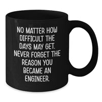 Load image into Gallery viewer, Funny Inspirational Engineer Gifts from Men Friends for Women Engineers Black Coffee Mug Christmas Unique Presents - Additional

