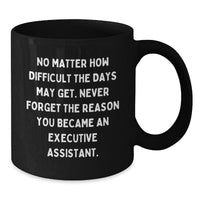 Load image into Gallery viewer, Executive Assistant Gifts, Funny Quote Black Coffee Mug for Birthday, Gifts from Friends to Executive Assistants, 11oz or 15oz Capacity - Additional
