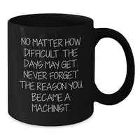 Load image into Gallery viewer, Machinist Inspiration Gifts from Friends for Birthday - Funny Quote Black Coffee Mug, 11oz or 15oz - Additional
