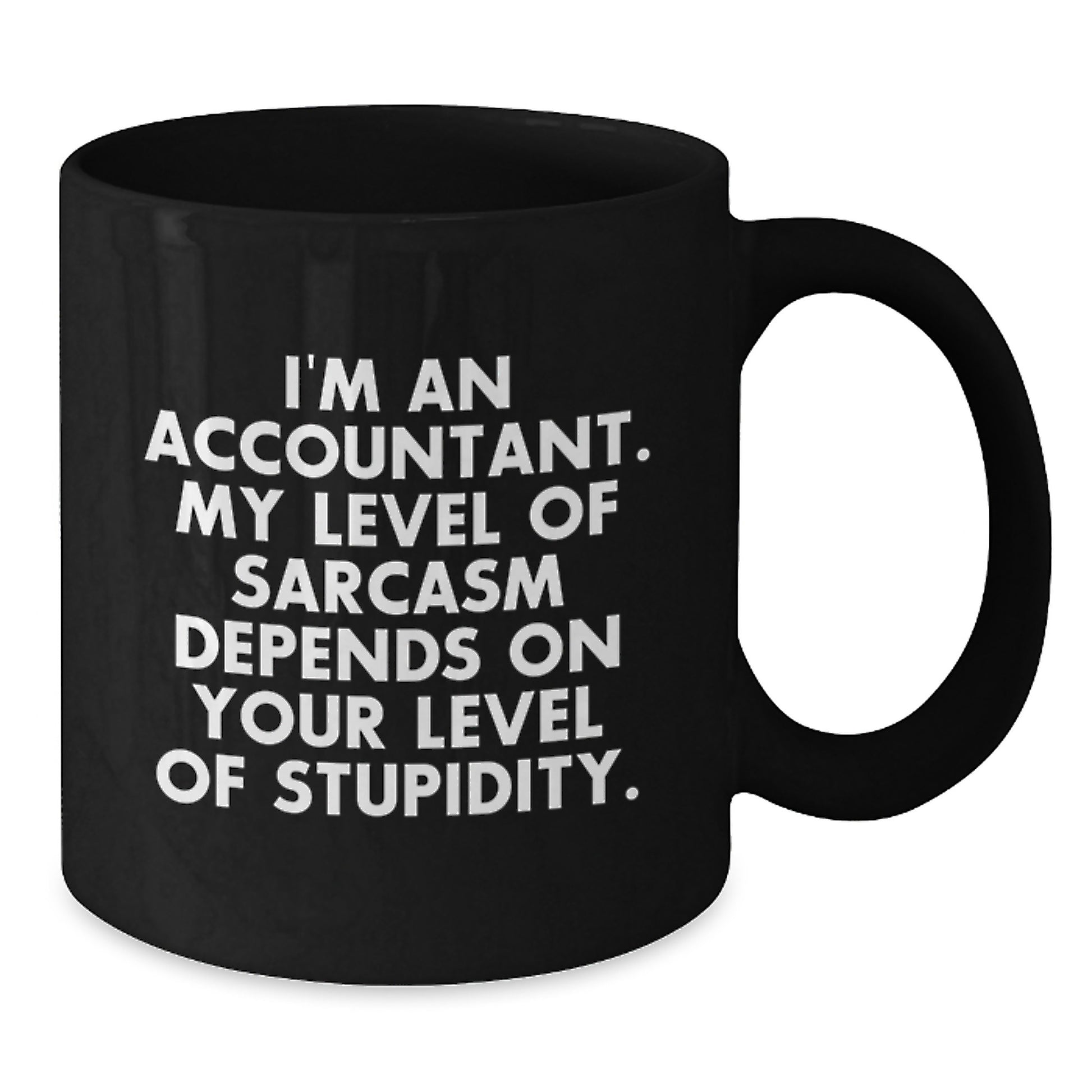 Funny Accountant Gifts from Boss to Employee for Christmas Unique Mugs 11oz or 15oz Black Coffee Mug I'm An Accountant My Level Of Sarcasm Depends On Your Level Of Stupidity - Additional